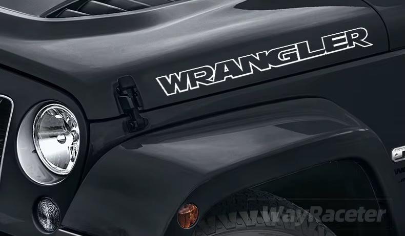 2x für Jeep WRANGLER Emblem Schild Aufkleber Motorhaube Streifen GOLD RAND Patch LOGO – Bild 5