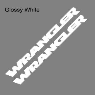 2x f&uuml;r Jeep WRANGLER Emblem Schild Aufkleber Motorhaube Streifen Wei&szlig; Patch LOGO