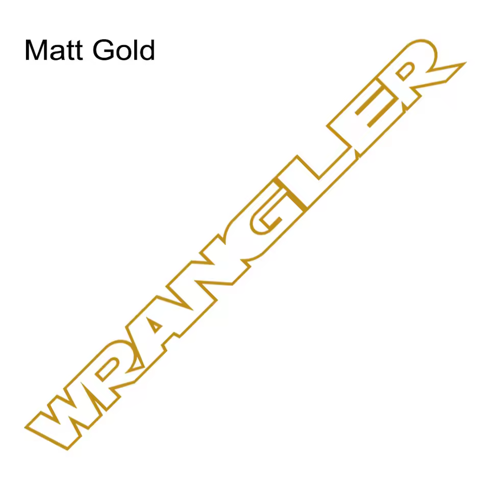 2x für Jeep WRANGLER Emblem Schild Aufkleber Motorhaube Streifen GOLD RAND Patch LOGO – Bild 2