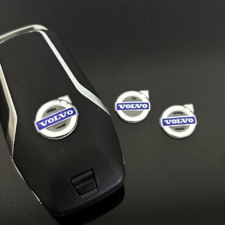1x VOLVO Schl&uuml;ssellogo 15mm Aufkleber ALU Schl&uuml;ssellogo Emblem Schriftzug LOGO Patch