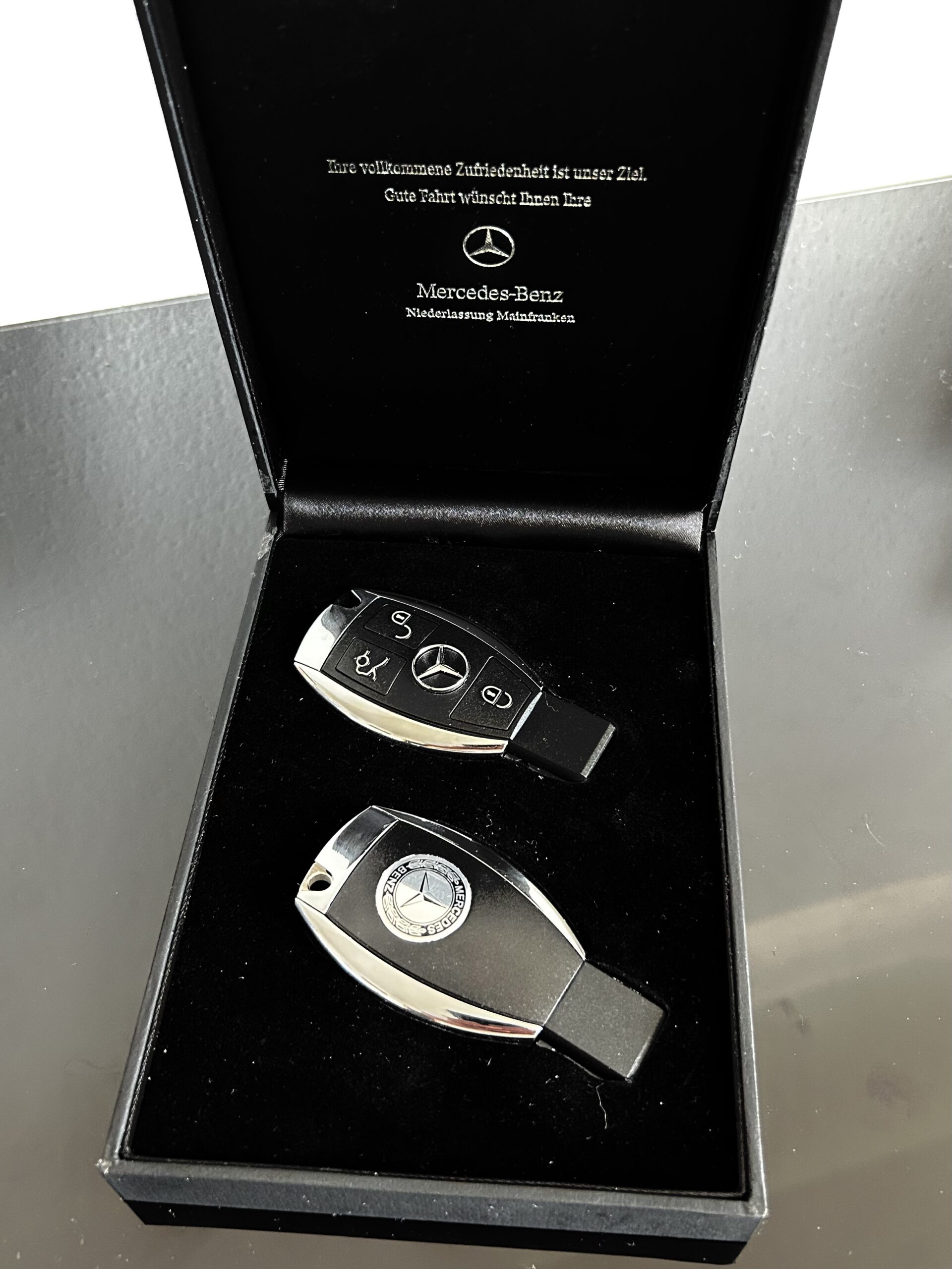 2x MERCEDES in BOX Funkschlüssel mit ELEKTRONIK Gehäuse Autoschlüssel Fahrzeugschlüssel Schlüssel Fernbedienung