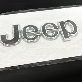neu Jeep Emblem 135mm Metall SCHWARZ CHROM Schriftzug Logo Chrysler Wrangler OVP