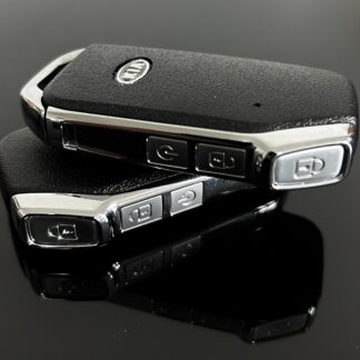 1x NEU KIA Schl&uuml;sselgeh&auml;use 3 Tasten Metall Kunststoff schwarz mit Logo Emblem Sportage Ceed Sorento Cerato Forte