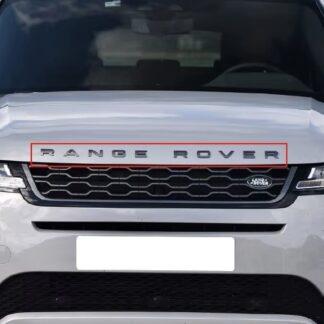 1x f&uuml;r RANGE ROVER Emblem Schild Aufkleber Motorhaube Deckel Schrift GRAU matt