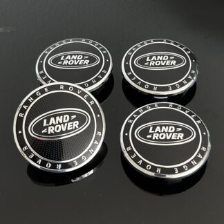 4x 62mm f&uuml;r Range  Land Rover schwarz silber Felgendeckel Nabenkappen Rad Felgenkappen Nabendeckel Kappe