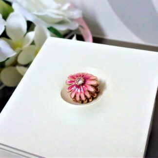 NEU Roségoldenes Gänseblümchen Daisy Flower GOLD/PINK Charm für Armband Anhänger