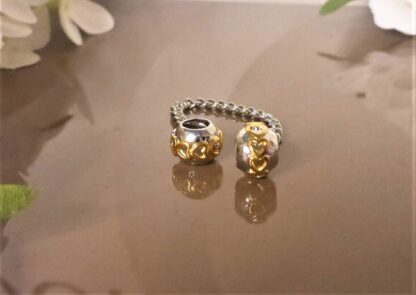 NEU Sicherheitskette Komfortkette Herz in Gold LOVE silber für Charm Armband – Bild 3