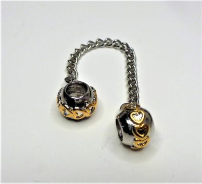 NEU Sicherheitskette Komfortkette Herz in Gold LOVE silber für Charm Armband – Bild 4