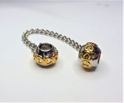 NEU Sicherheitskette Komfortkette Herz in Gold LOVE silber für Charm Armband – Bild 5