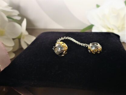 NEU Sicherheitskette Komfortkette Herz in Gold LOVE silber für Charm Armband
