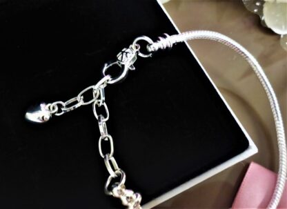 21-25cm HERZ Schlangen Gliederarmband SILBER Charm Armband Moments of Love – Bild 10