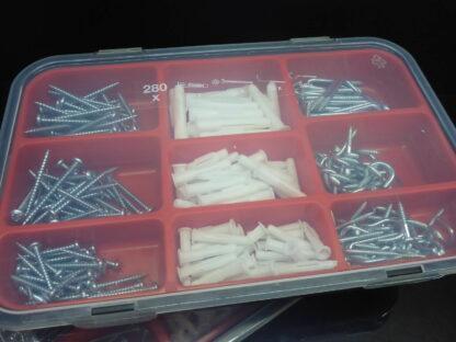 280 tlg. in TRANSPORTBOX Spreizdübel Dübel-Set Universal Schrauben Haken