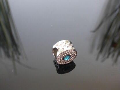 NEU Pave leuchtendes türkises Auge SILBER Charm für Schlangenglieder Armband – Bild 3