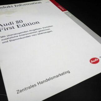 PRODUKT INFO Der Audi 80 First EDITION 8/93 SELTEN Mitarbeiterinfo Verkauf