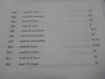 AUDI interne Typentafeln Baujahr 1998 extrem selten Table of types Bezeichnung – Bild 3