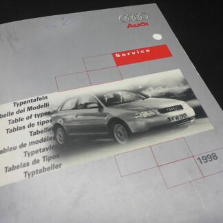 AUDI interne Typentafeln Baujahr 1998 extrem selten Table of types Bezeichnung