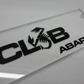 Abarth CLUB Plexiglas Tür CLUB Hausschild NEU Logo Emblem EXLUSIV Namensschild
