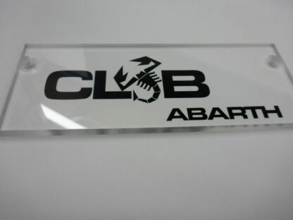 Abarth CLUB Plexiglas Tür CLUB Hausschild NEU Logo Emblem EXLUSIV Namensschild – Bild 8