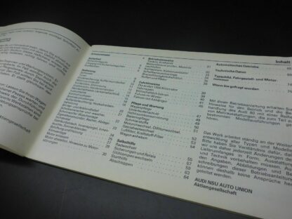 Audi 80 Betriebsanleitung 01/1978 Bedienungsanleitung Anleitung Wartung Service – Bild 5