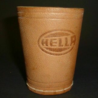 HELLA Würfelbecher Knobelbecher in Leder Werbebecher Hella Leuchten Scheinwerfer