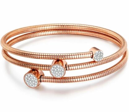 NEU 19,5 x 20,5cm ROSE GOLD Schlangen Gliederarmband Armband für ClipCharm in Bo – Bild 3