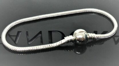 NEU 20cm Schlangen Gliederarmband SILBER Armband für Charms mit Kugelverschluss – Bild 4