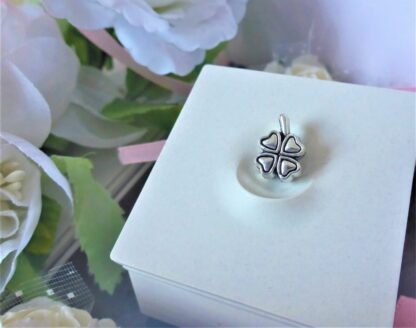 neu Glücksklee CHARM für Armband Herzblatt Liebe Kleeblatt Glück Herz in SILBER – Bild 3