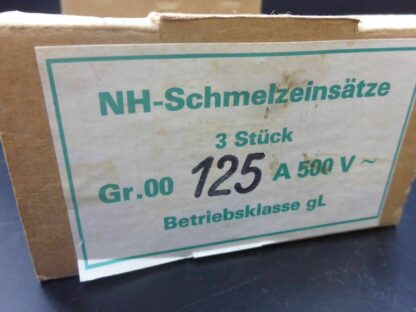3x ERNST Sicherung Schmelzeinsatz Automat NH 00 125A 500V  NEU OVP – Bild 3