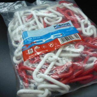 5m Absperrkette 6 mm rot/weiss Kunststoffkette Kette Plastikkette Warnkette