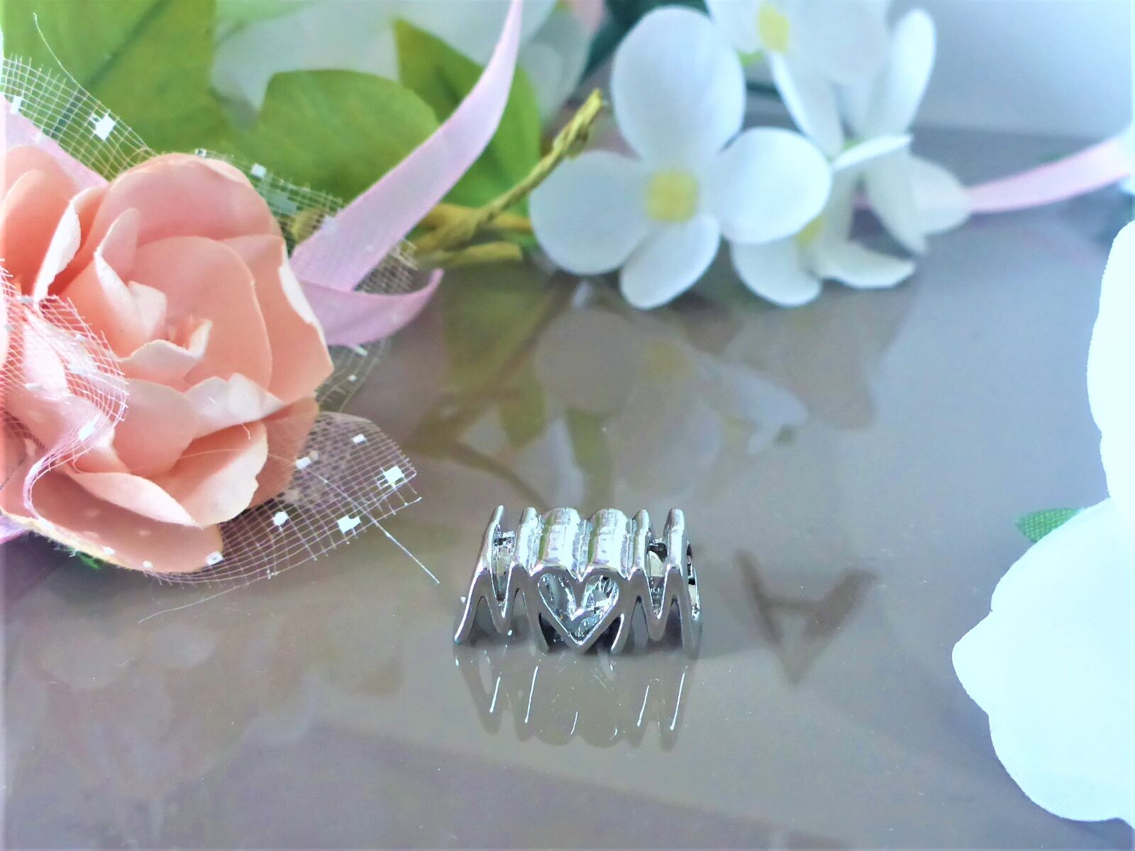 MUM MOM WOW Charm NEU für Armband oder Halskette SILBER Liebe Mutter Mama