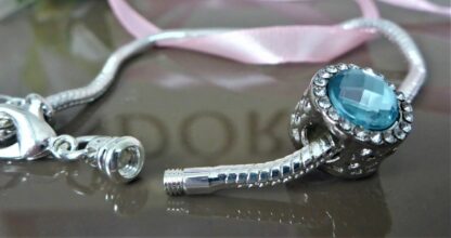 NEU 19-25cm HERZ Schlangen Gliederarmband SILBER Charm Karabiner schraub Armband – Bild 5