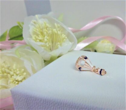 NEU weiß blauer Heißluftballon Reise Rosegold Liebe CHARM für Schlangen Armband – Bild 7