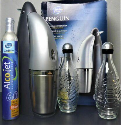 SodaStream NEU Penguin mit Zubehör Co2 Zylinder 2x Glasflaschen Original SodaClub – Bild 10