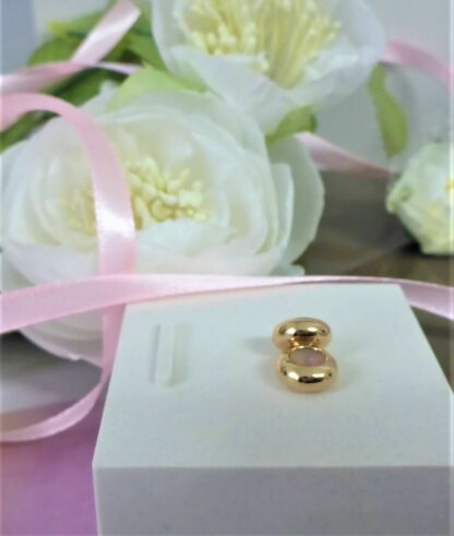 2x NEUE glatte kleine Stopper mit Silikon GOLD CHARM vergoldet Schlangen Armband – Bild 5
