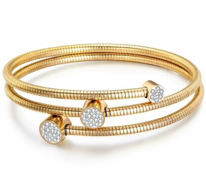 NEU 19,5 x 20,5cm GELB GOLD Schlangen Gliederarmband Armband f Clipcharm in BOX – Bild 3