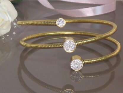 NEU 19,5 x 20,5cm GELB GOLD Schlangen Gliederarmband Armband f Clipcharm in BOX – Bild 5