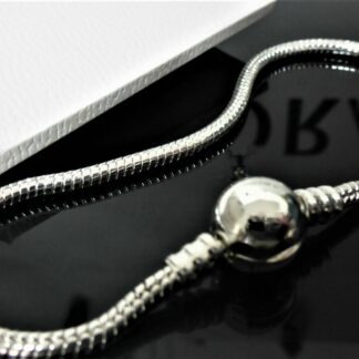 NEU 21cm Schlangen Gliederarmband SILBER Armband für Charms mit Kugelverschluss