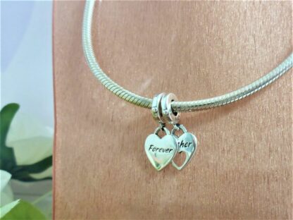 NEU S925 Mother und Dougther forever in my Heard Charm für Armband SILBER Herz – Bild 4