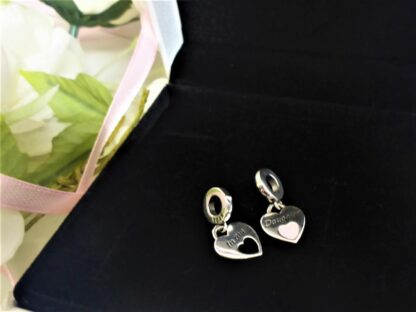 NEU S925 Mother und Dougther forever in my Heard Charm für Armband SILBER Herz – Bild 6