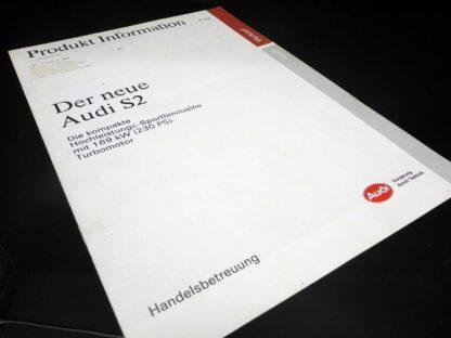 PRODUKT INFO Der Audi S2 Turbo 230PS Sportlimousine 6/93 SELTEN Mitarbeiterinfo