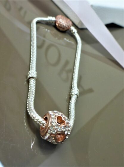SET 19cm ROSE Panda Liebe Herz Schlangen Gliederarmband Pave Charm Armband PANDA – Bild 5