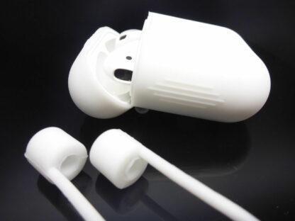 für AirPods Silikonhülle mit Halteband Straps TOPSchutz perfekte Passform Etuis