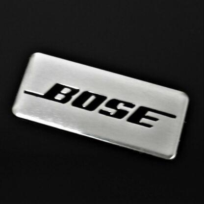 BOSE Aluschild 3,5 x1,5cm Emblem Aufkleber Lautsprecher Schriftzug sticker patch