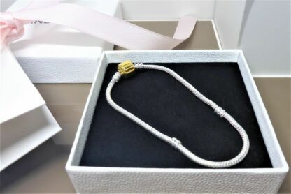 NEU 20cm GOLDCLIP Zylinder Armband SILBER Schlangen Gliederarmband silber/gold