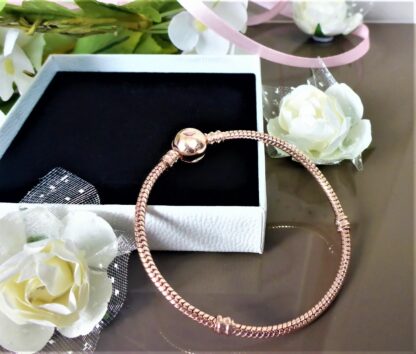 NEU 20cm PLANET KUGELCLIP Schlangen Gliederarmband in ROSEGOLD Armband für Charm – Bild 6