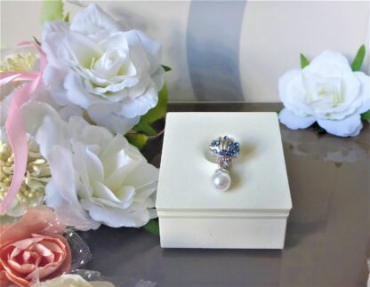 NEU Muschel mit Perle Meerjungfrau Charm silber blau Perle Anhänger für Armband – Bild 5