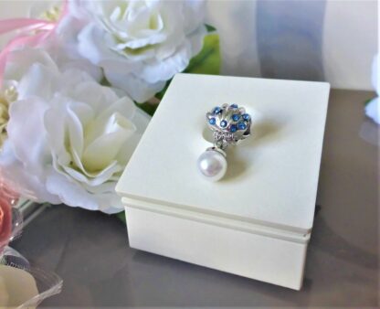 NEU Muschel mit Perle Meerjungfrau Charm silber blau Perle Anhänger für Armband – Bild 6