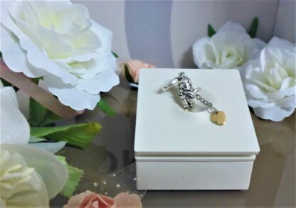 NEU Schutzengel Liebesengel ENGEL Charm für Armband Angel mit Herz silber S925 – Bild 3