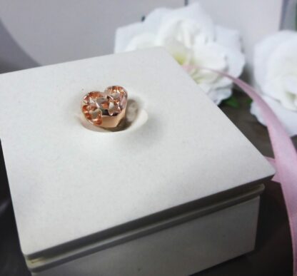 neu offenes klares Herz der LIEBE Herzstrudel Sterne Rosegold CHARM für Armband – Bild 3