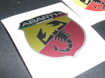 1x ABARTH GOLD Aufkleber Logo Emblem GOLD Schriftzug selbstklebend Skorpion Fiat – Bild 3